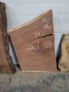BLACK WALNUT Live Edge Slab - Thickness 2-12 x 34 x 22 Max Width - Kiln Dried and Surfaced