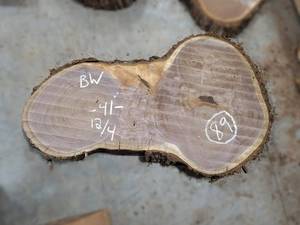 BLACK WALNUT Live Edge Slice - Thickness 3 x 41 x 27 Max Width - Kiln Dried and Surfaced
