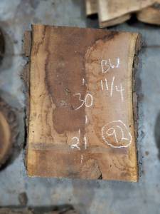 BLACK WALNUT Live Edge Slab - Thickness 2-34 x 30 x 21 Max Width - Kiln Dried and Surfaced