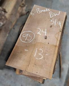 (5) BLACK WALNUT Boards - Thickness 1-14- 24 x 13 Max Width - Kiln Dried and Surfaced