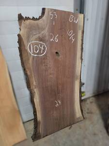 BLACK WALNUT Live Edge Slab - Thickness 2-12 x 53 x 26 Max Width - Kiln Dried and Surfaced