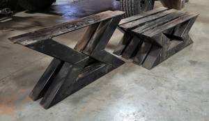 (6) Custom Steel Coffee Table Legs - (2) Approx. 26 x 14-34 x 3 Wide & (4) Approx. 26 x 10 x 3 Wide