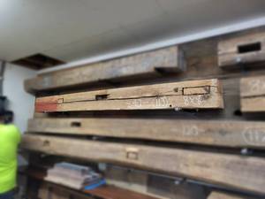 Recovered Barn Beam Mantle 8 x 8, Approx. 90 Long