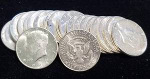 UNCIRCULATED ROLL OF 1964 KENNEDY 90% SILVER HALF DOLLARS MS63 QUALITY