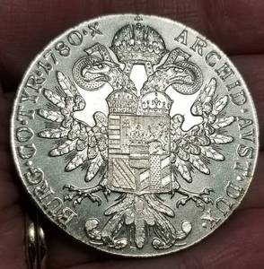 1780 MARIA THERESA THALER SILVER DOLLAR