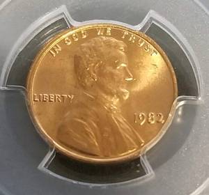 1982 BRONZE LARGE DATE US CENT MS65RED PCGS
