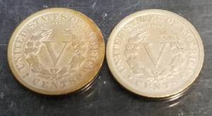 2 US LIBERTY NICKELS 1912 & 1912-D