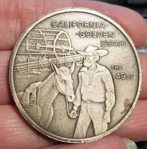 1 TROY OZ .999 FINE SILVER ANTIQUED CALIFORNIA ROUND