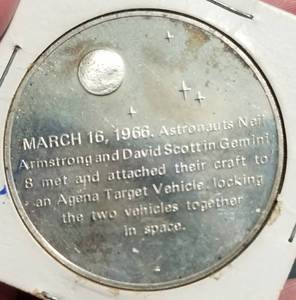 26 gram 92.5% SILVER NASA GEMINI ROUND
