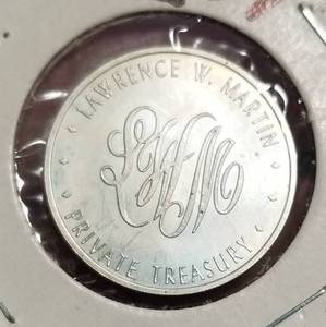 100 grains 92.5% STERLING 1971 LAWRENCE W MARTIN ROUND