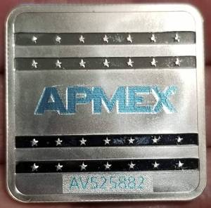 1 TROY OZ .999 FINE SILVER SQUARE APMEX CHUNK
