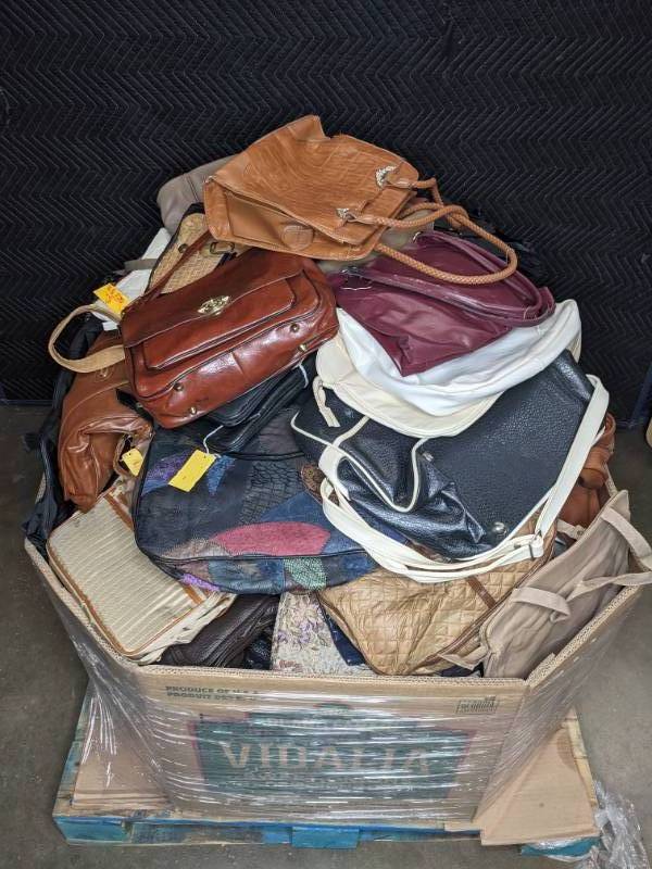 lot 27 image: Resellers Purse Explosion 45 Wide Box of Womens Purses New & Pre-Owned N