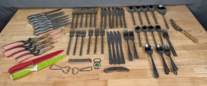 lot 114 image: Assorted Flatware, Kitchen Knives, Bottle Openers and More B