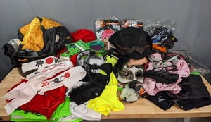 lot 115 image: Assorted Costumes, Wigs, Trick or Treat Tub, and More B