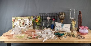 lot 128 image: Shabby Chic Collection  Winter Garden Tea Set, Glass & Crystal Serving Pieces, Shabby Chic and Country Decor, and More  B