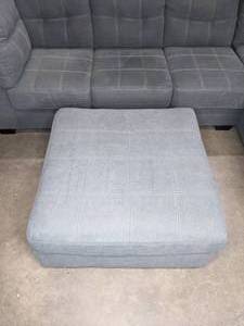 lot 11 image: Ashley Furniture Charcoal Colored Couch, Chase and Ottoman  N