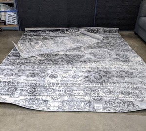 lot 182 image: Dalyn Rug Company Matching 8 x 10 Area Rug and Runner with Gray and Cream Pattern N