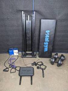 lot 184 image: Total Gym Home Gym, Set of Dumbbells, Resistance Bands and Exercise Ball K