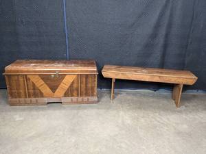 lot 198 image: Double-Safe Cavalier Lock Chest and Bench K