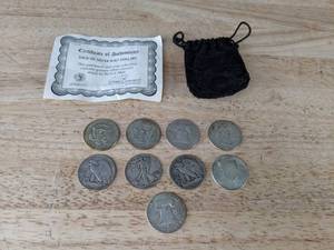 lot 18 image: Collection of (9) Coins Including 1941 and 1942 Liberty Half Dollars  B