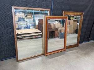 lot 213 image: Set of Three Framed Wall Mirrors  K