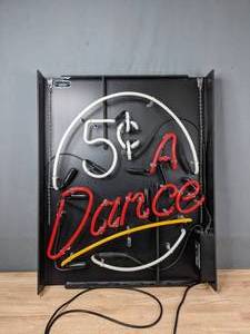 lot 12 image: Five Cents a Dance Neon Sign  S