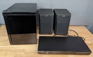 lot 43 image: Samsung BluRay Disc Player, Sony Speaker System, and Panasonic Active Subwoofer  S