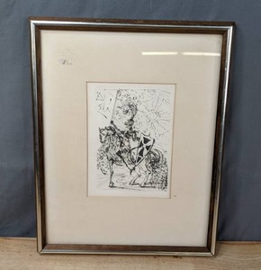 lot 6 image: RARE Authenticated Etching El CID by Salvador Dali Signed Framed Matted COA A