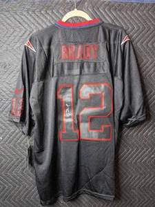 lot 55 image: New Nike Tom Brady Black New England Patriots 12 NFL Football Jersey Mens 48 Signature XL H