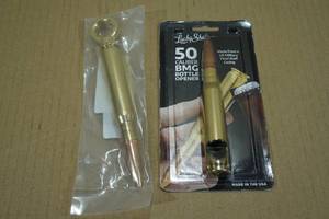 lot 49 image: Lucky Shot 50 BMG Casing Bottle Opener and Corkscrew