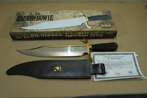 lot 62 image: Gil Hibben Old West Bowie Knife with Sheath