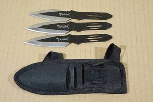 lot 73 image: Tomahawk Stainless Steel Throwing Knives with Sheath