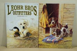 lot 87 image: 2 L.R. Kaatz Metal Signs - Dog Theme