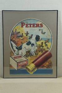 lot 89 image: Antique Peters Shotshell Store Display in Frame