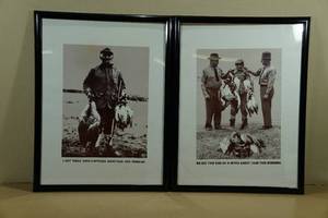 lot 91 image: 2 Framed Vintage Novelty Hunting Posters