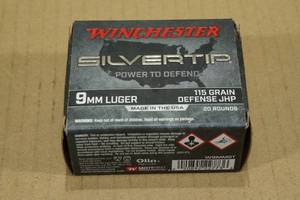 lot 100 image: 20 Winchester Silvertip 9mm Luger 115 Gr Defense JHP Ammo
