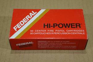 lot 103 image: 50 Federal 9mm Luger 124 Gr Metal Case Ammo