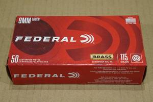 lot 104 image: 50 Federal 9mm Luger 115 Gr Champion FMJ RN Ammo