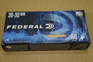 lot 114 image: 20 Federal Power Shok .30-30 Win 150 Gr JSP FN Ammo