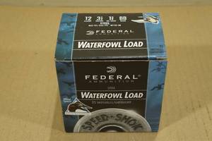 lot 133A image: 25 Federal Speed Shok 12 Gauge 3-12 Waterfowl Load Steel BB Shot Shotshells