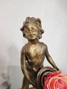 lot 10 image: Lot of 2 Vintage Bronze  Brass Statues Bust.