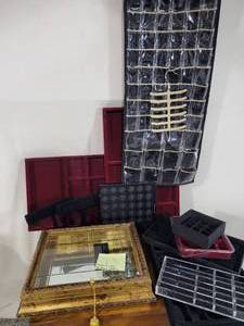 lot 13 image: Lot of Jewelry Display Items. Cases, Trays, Bag etc.