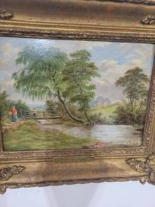 lot 35 image: John Steeple Oil on Board Painting.