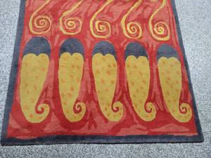 lot 51 image: Contemporary 5 x 7 10 multi color thick wool Rug.