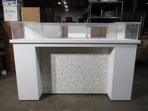63x25x42.5 Rolling IslandDisplay with.5 acrylic top with LED lighting on casters