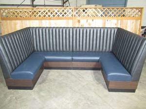 Amazing C Shaped corner Booth - 2 sections keep separate or together.  High Quality Custom built for Olive Garden.