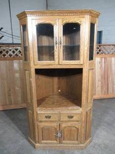 Oak Corner Cabinet - 80 tall x 46 wide x 24 deep