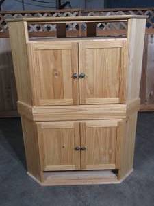 Pine Corner Cabinet - 59.5 x 45.25 x 22.5