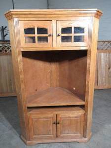 Oak Corner CabinetHutch - 79.25 x 52 x 26 - Solid