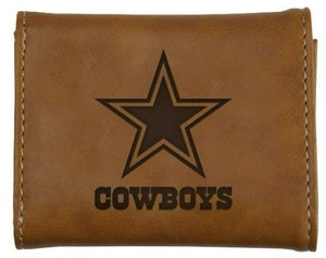 NFL Mens Leather Wallet Dallas Cowboys - Brown